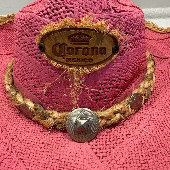 Coastal Cowgirl Corona Pink Western Straw Hat by TONPSOM | Size M - Picture 9 of 12